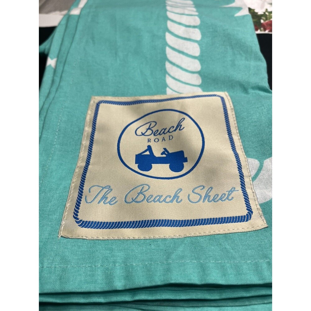 Beach Road Seahorses Teal White “The Beach Sheet”